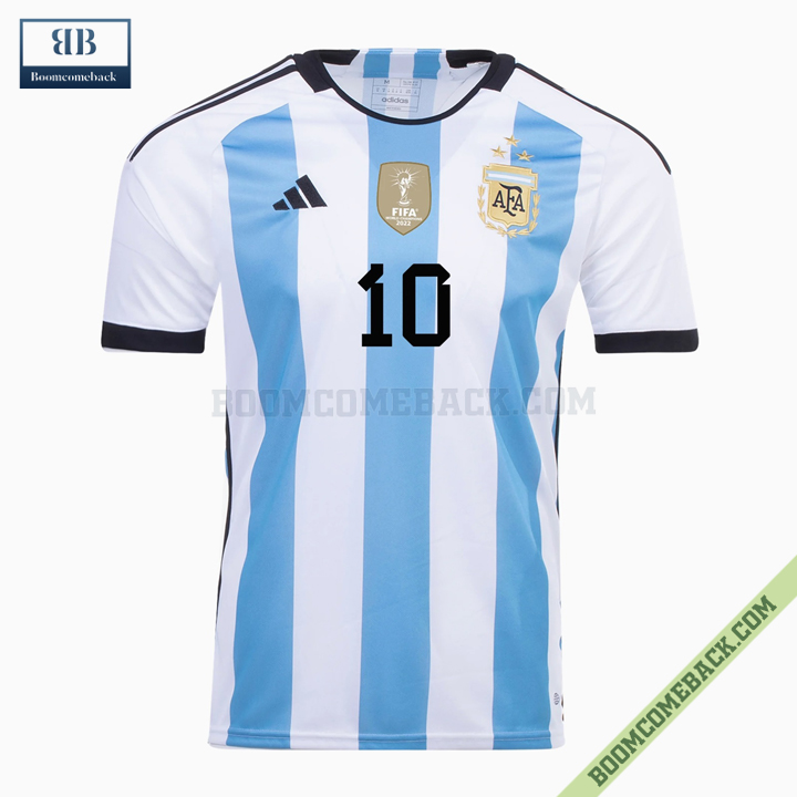 Argentina 3 Stars Lionel Messi Home Jersey Shirt - Boomcomeback