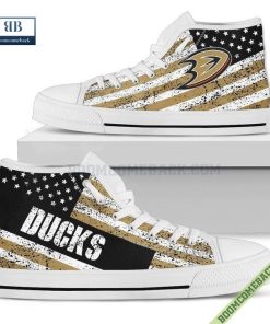 Anaheim Ducks American Flag Vintage High Top Canvas Shoes