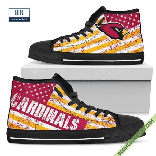 Arizona Cardinals American Flag Vintage High Top Canvas Shoes