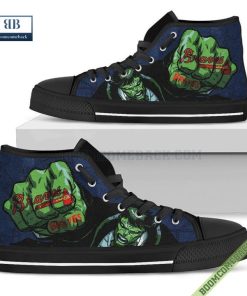Atlanta Braves Hulk Marvel High Top Canvas Shoes