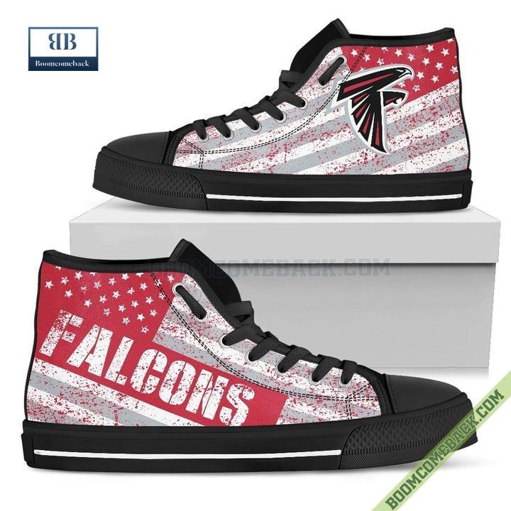 Atlanta Falcons American Flag Vintage High Top Canvas Shoes