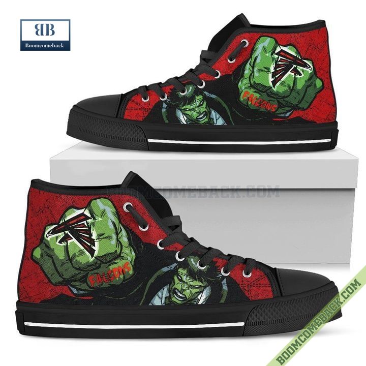 Atlanta Falcons Hulk Marvel High Top Canvas Shoes