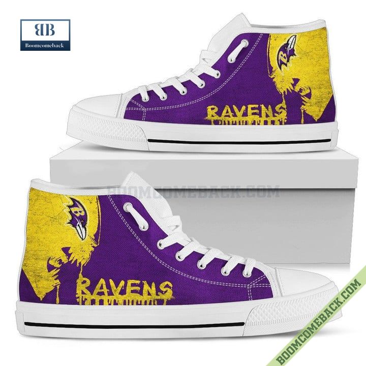 Baltimore Ravens Alien Movie High Top Canvas Shoes