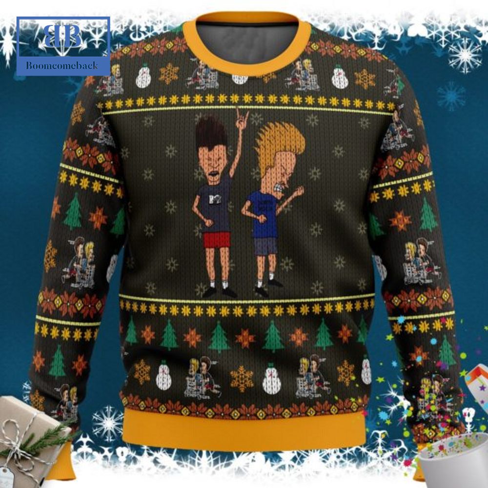 Beavis And Butt-Head Rock On Ugly Christmas Sweater