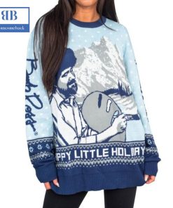 Bob Ross Happy Little Holidays Ugly Christmas Sweater