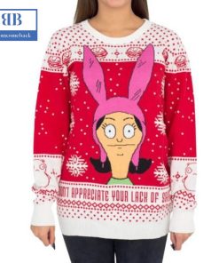 Bob’s Burgers Louise Don’t Appreciate Your Lack Of Sarcasm Ugly Christmas Sweater