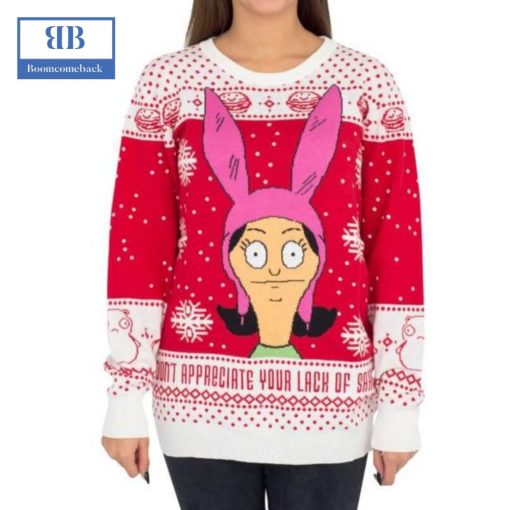 Bob’s Burgers Louise Don’t Appreciate Your Lack Of Sarcasm Ugly Christmas Sweater
