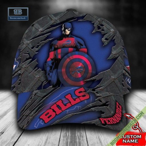 Buffalo Bills Captain America Marvel Personalized Classic Cap Hat
