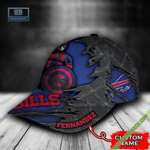 Buffalo Bills Captain America Marvel Personalized Classic Cap Hat