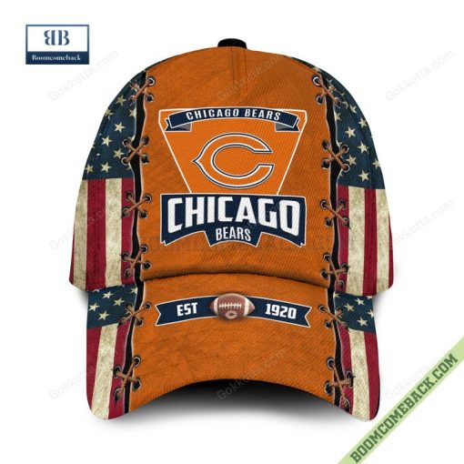 Chicago Bears Est 1920 American Flag Snapback Cap