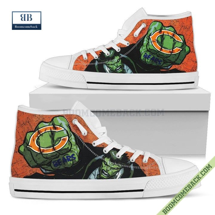 Chicago Bears Hulk Marvel High Top Canvas Shoes