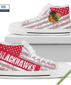 Chicago Blackhawks American Flag Vintage High Top Canvas Shoes