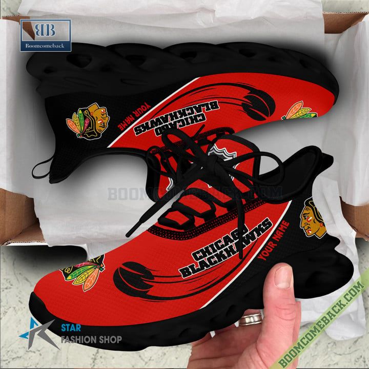 Chicago Blackhawks Custom Name Running Max Soul Sneakers