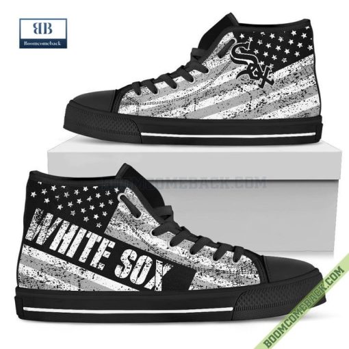 Chicago White Sox American Flag Vintage High Top Canvas Shoes