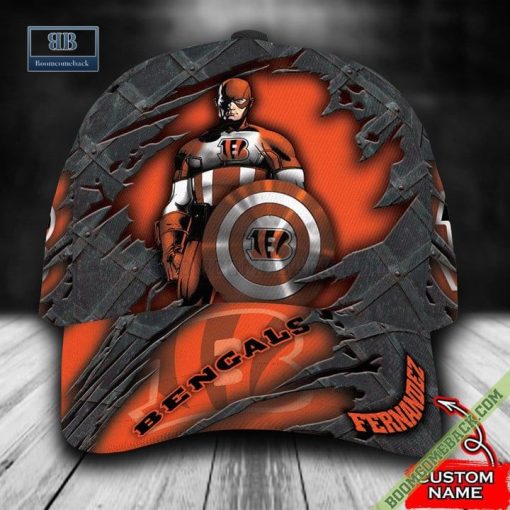 Cincinnati Bengals Captain America Marvel Personalized Classic Cap Hat