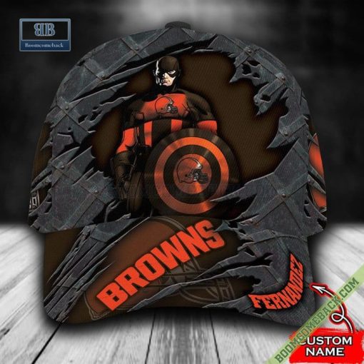 Cleveland Browns Captain America Marvel Personalized Classic Cap Hat