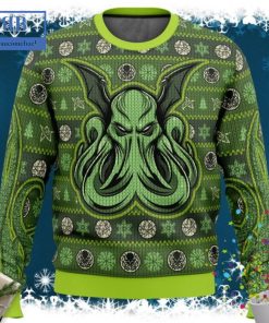 Cthulhu Face Ugly Christmas Sweater