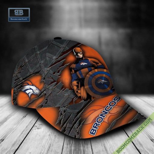 Denver Broncos Captain America Marvel Personalized Classic Cap Hat