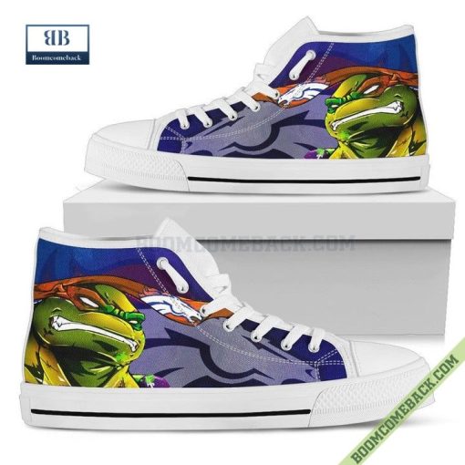 Denver Broncos Teenage Mutant Ninja Turtles High Top Canvas Shoes