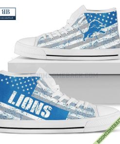 detroit lions american flag vintage high top canvas shoes 3 XfltS