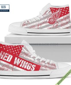 detroit red wings american flag vintage high top canvas shoes 3 w3AUB