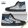 Detroit Red Wings American Flag Vintage High Top Canvas Shoes