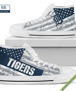 detroit tigers american flag vintage high top canvas shoes 3 DH7ZU