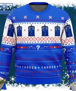 Doctor Who Police Box Tardis Ugly Christmas Sweater