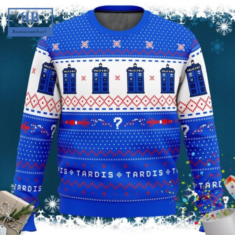 Doctor Who Police Box Tardis Ugly Christmas Sweater