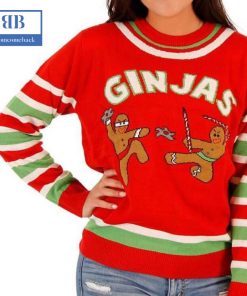 Fighting Ginjas Gingerbread Ninjas Ugly Christmas Sweater