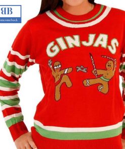fighting ginjas gingerbread ninjas ugly christmas sweater 5 OVlPE
