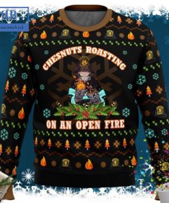 Fire Force Chesnuts Roasting On An Open Fire Ugly Christmas Sweater