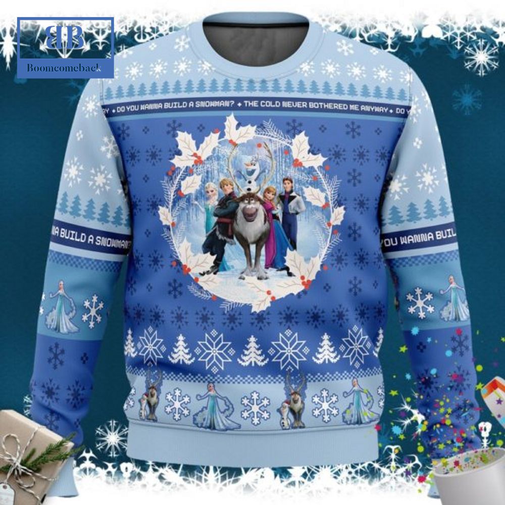 Frozen The Cold Never Bothered Me Anyway Ugly Christmas Sweater