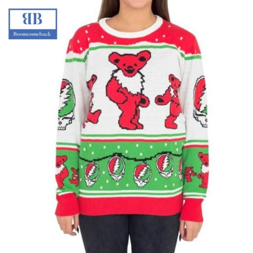 Grateful Dead Dancing Bears Ugly Christmas Sweater