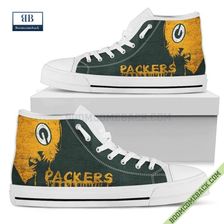 Green Bay Packers Alien Movie High Top Canvas Shoes