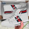Gucci Flowers High Top Canvas Shoes Sneakers