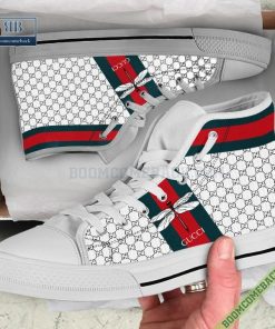 Gucci Dragonfly Snake High Top Canvas Shoes Style 2