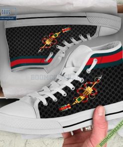 Gucci King Snake High Top Canvas Shoes Sneakers Black Version