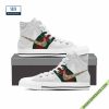 Gucci Red Brown High Top Canvas Shoes Sneakers