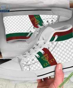 Gucci White High Top Canvas Shoes Sneakers