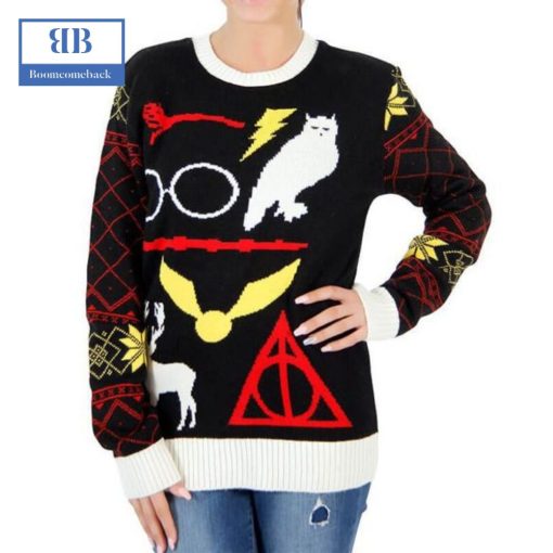 Harry Potter Owl Deathly Hallows Ugly Christmas Sweater