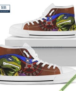 Houston Astros Teenage Mutant Ninja Turtles High Top Canvas Shoes