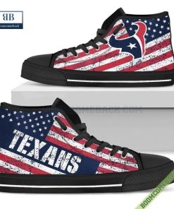 Houston Texans American Flag Vintage High Top Canvas Shoes