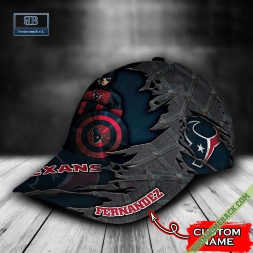 Houston Texans Captain America Marvel Personalized Classic Cap Hat