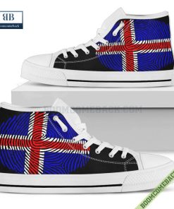 Iceland Flag Fingerprint High Top Canvas Shoes