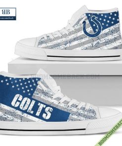 Indianapolis Colts American Flag Vintage High Top Canvas Shoes