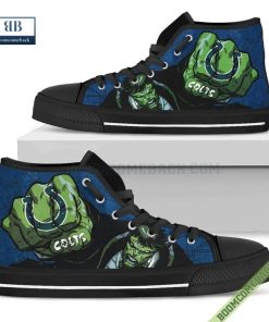 Indianapolis Colts Hulk Marvel High Top Canvas Shoes