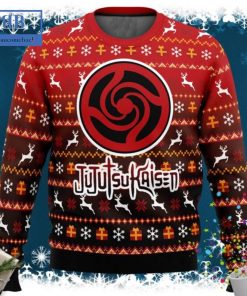 Jujutsu Kaisen Button Symbol Ugly Christmas Sweater