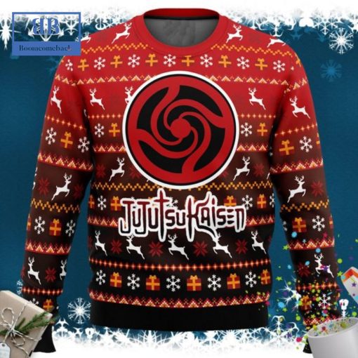 Jujutsu Kaisen Button Symbol Ugly Christmas Sweater