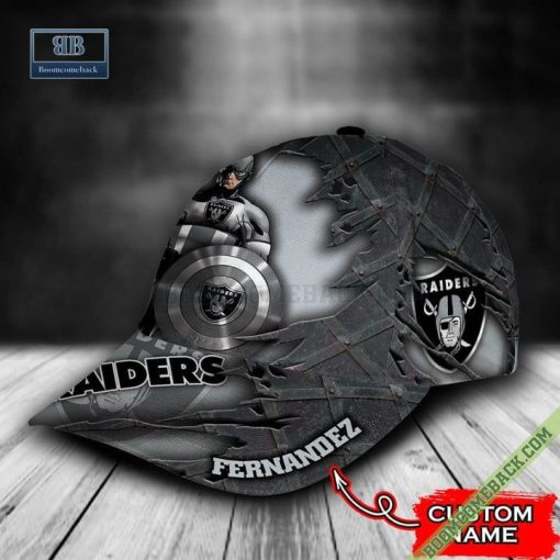 Las Vegas Raiders Captain America Marvel Personalized Classic Cap Hat